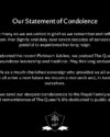 Our Statement of Condolence